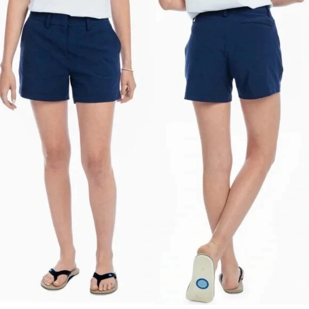 Talbots women’s‎ size 6 relaxed Chino shorts 7 inch navy blue